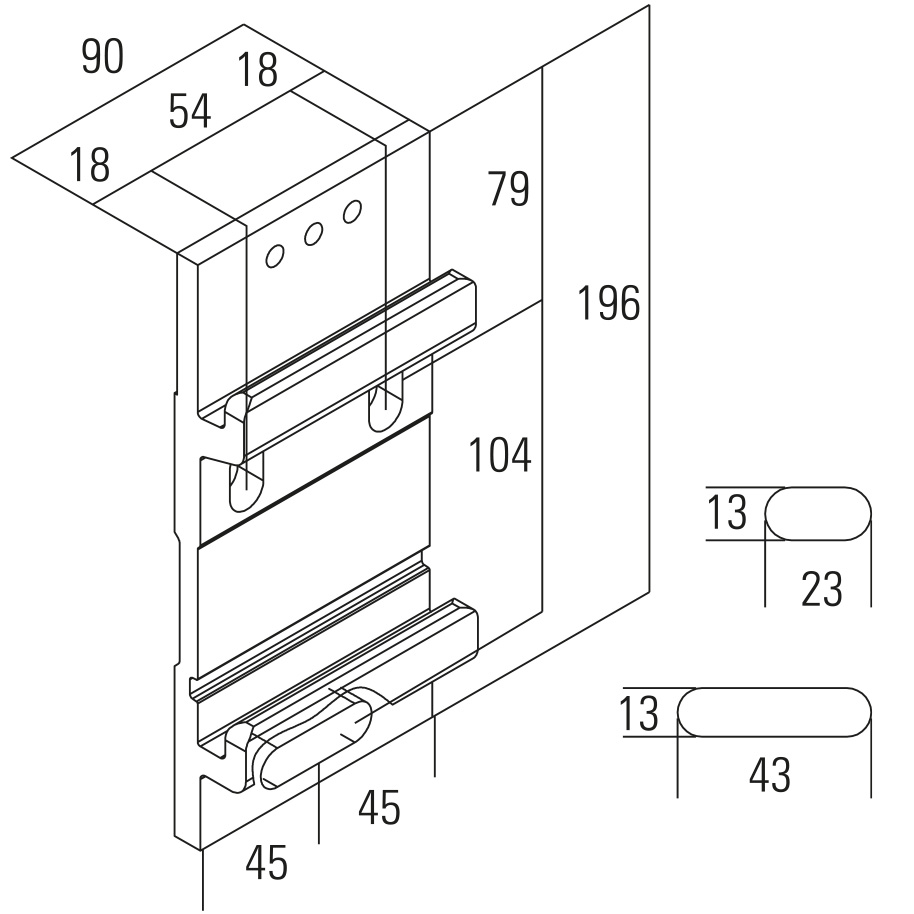 Tokozott napellenző tartókonzol